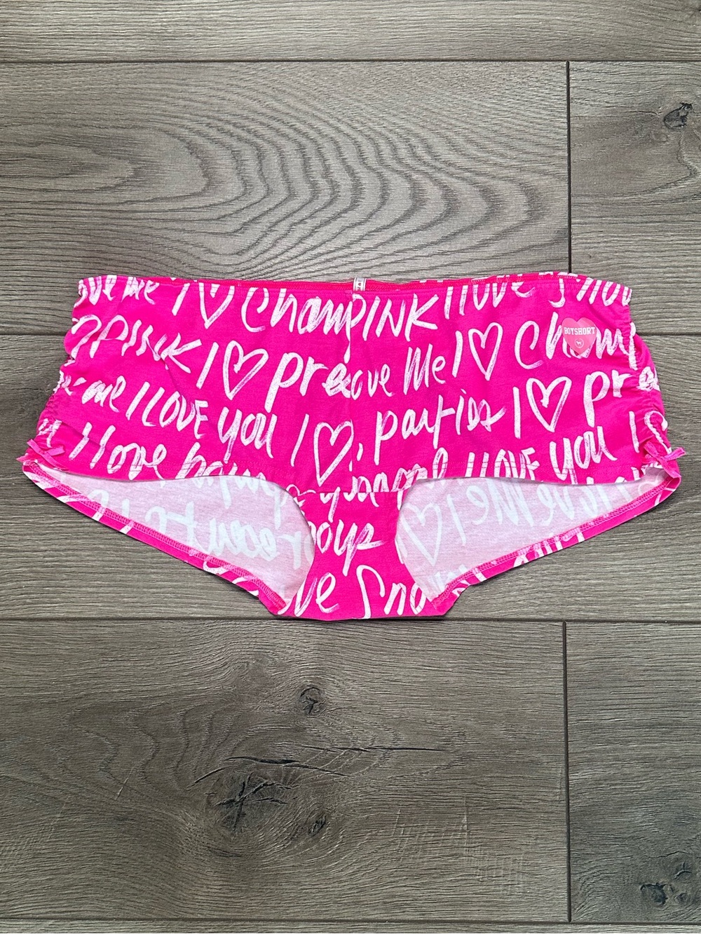 RARE 2011 PINK Victoria’s Secret Ruched Low Rise Boy Short Panty Size Large